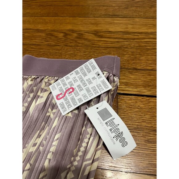 LulaRoe Accordion Pleated Midi Skirt Purple Boho Stretch Women's Small NWT - Picture 2 of 5